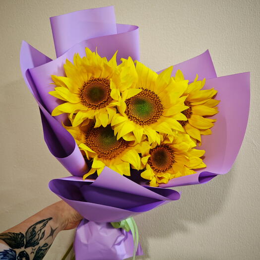 Букетик из пяти подсолнухов 🧡