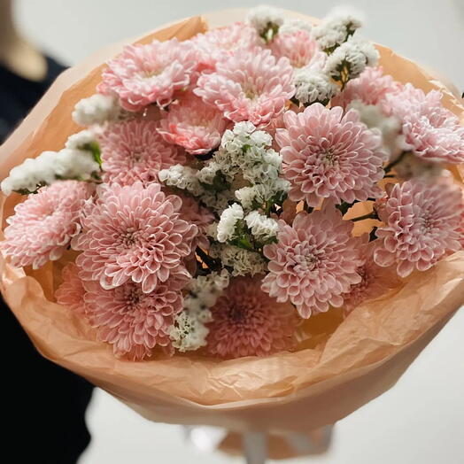 Доброе утро💐 хризантемы и статица