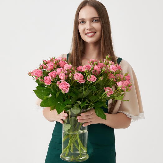 Пачка кустовых роз "Мелодия" 50см (10 шт)