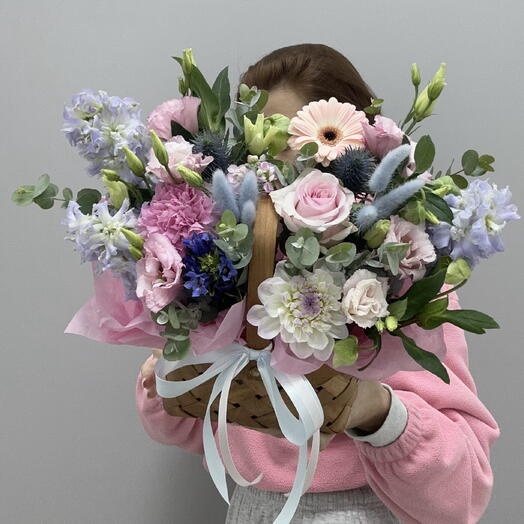 Корзина с цветами «Романтика»🌸