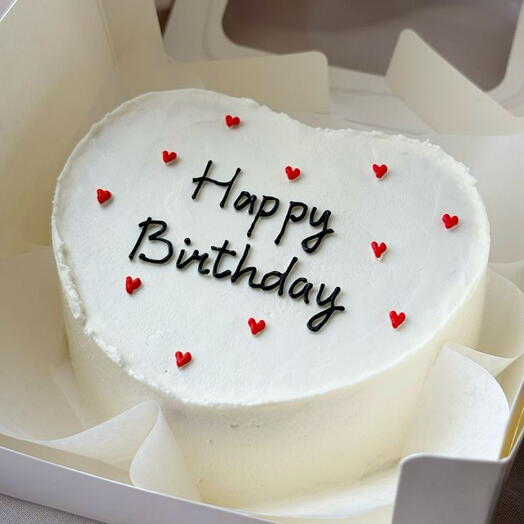 Бенто торт 500гр "Сердце Happy birthday"+свечка
