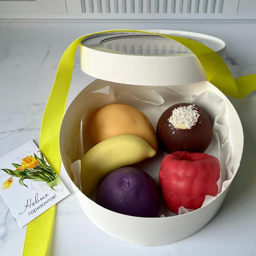 Корпусные пирожные 5 шт 🥭🔴🍌🟣🥥