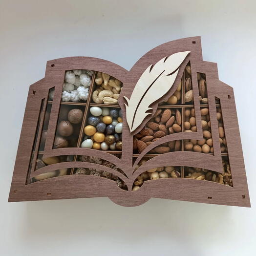 Подарок учителю книга с орехами, подарок на день учителя