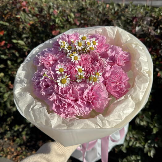 Яркий милый букет 💐 диантус и ромашка