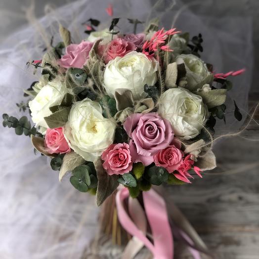 Свадебный/ интерьерный букет из живых стабилизированных растений