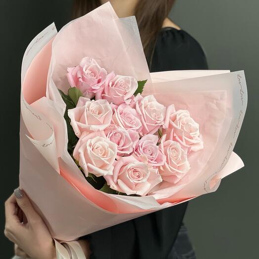 11, Нежный букет из розовых роз💗