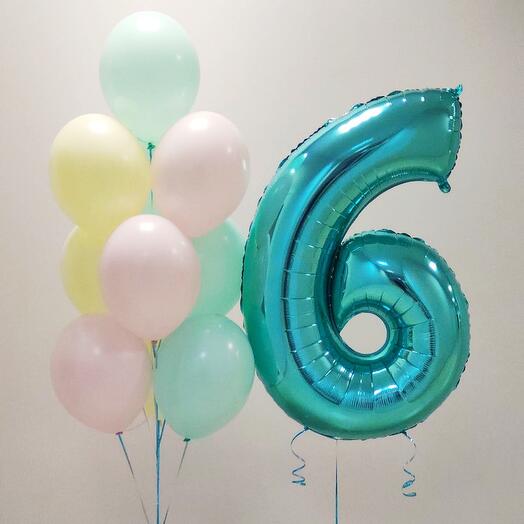 Набор воздушных шаров цифра фольгированная и фонтан