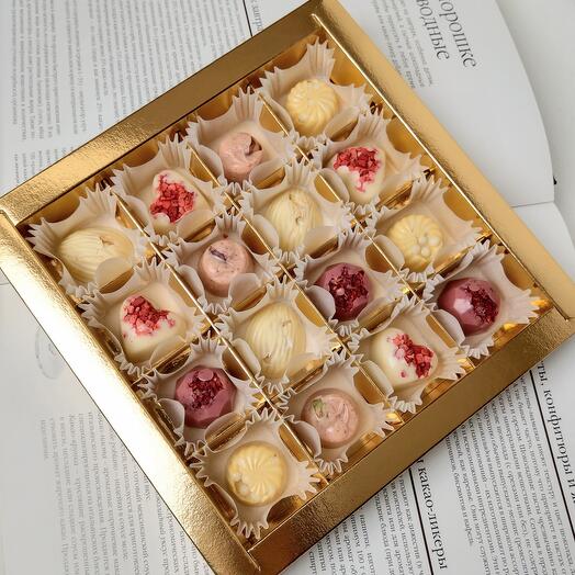 Handmade white chocolate chocolates "Two chocolates"