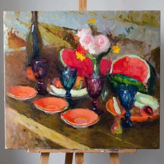 Pintura al óleo Bodegón