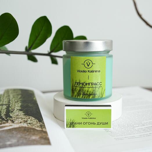 Соевая свеча ручной работы - лемонграсс