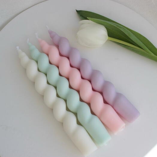 Spiral Candle, Set of 4 pieces