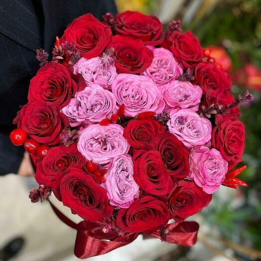 Bouquet 25 premium red roses with letter