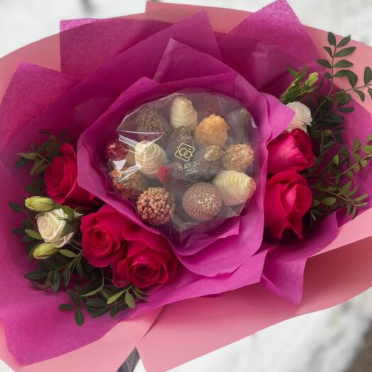 Клубника в шоколаде букет М