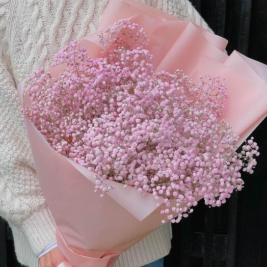 Bouquet of 5 pink gypsophila