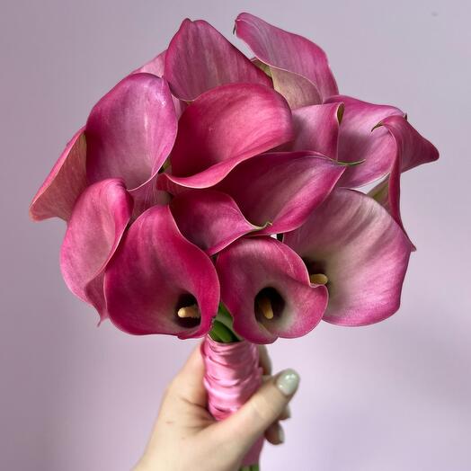 Свадебный букет невесты из розовых калл 💕