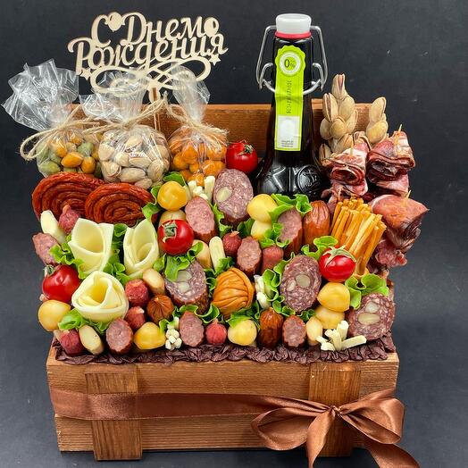 Edible bouquet meat box gift for dad, son, boyfriend, director, husband