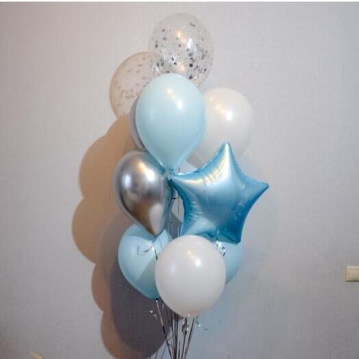 Набор шаров в голубых тонах