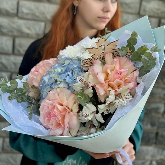 Букет в голубых тонах