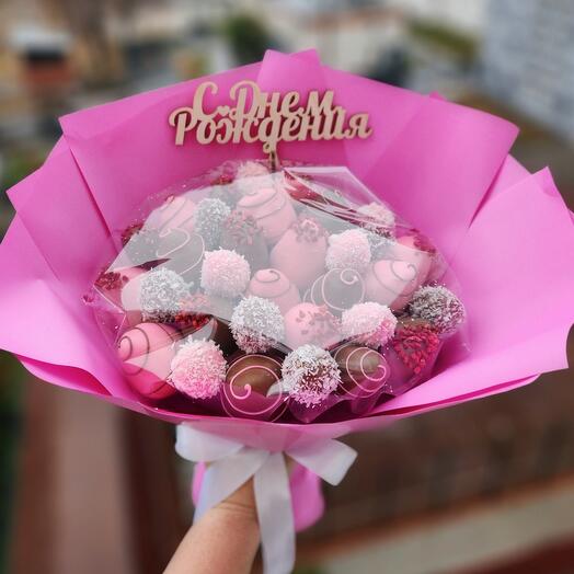 Букет 💫С Днём Рождения 💫 клубника в шоколаде 31шт