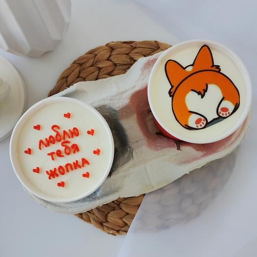 Bento cake in a glass "I love you, ass"