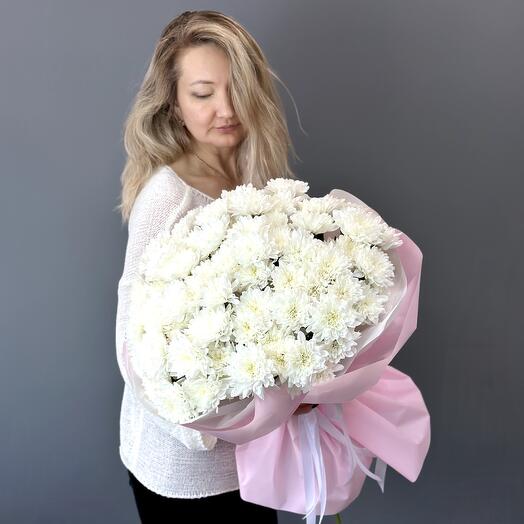 15 нежных хризантем 🌸 воздушный букет