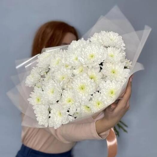 Монобукет из пушистых хризантем 5 веточек 💕