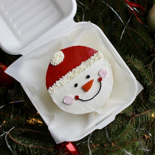 Бенто-торт Милый снеговик на Новый год подарок коллегам, другу,подруге, мужу, жене, ребенку