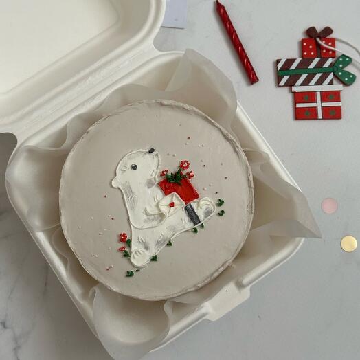 New Year's collection. Bento cake "With a bear"