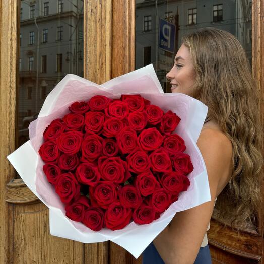 35 Красных Роз premium 60см