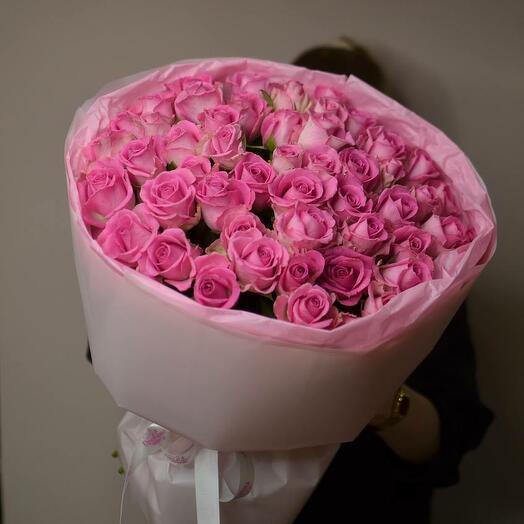 51 pink Kenyan roses