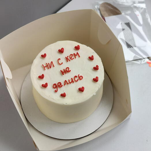 Бенто торт "ни с кем не делись" , бенто торт с сердечками, бенто подруге