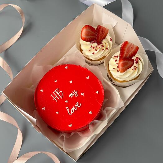 Бенто торт и капкейки HB my love