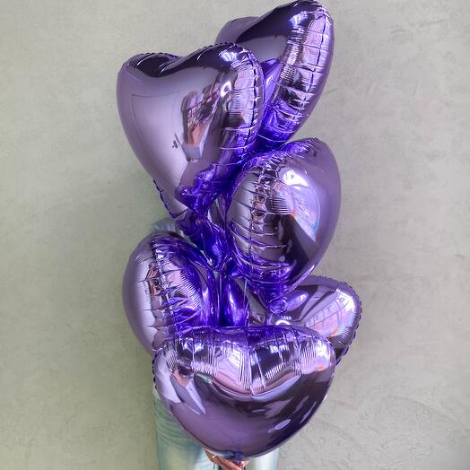 💜 Фонтан из 7 сиреневых сердец