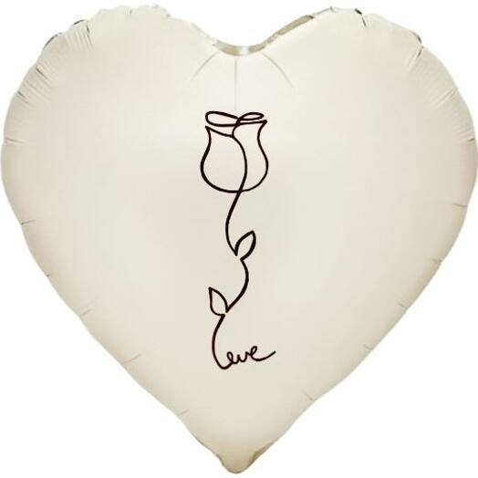 Воздушный шар гелий белый Сатин сердце. Foil helium balloon white heart satin, silk