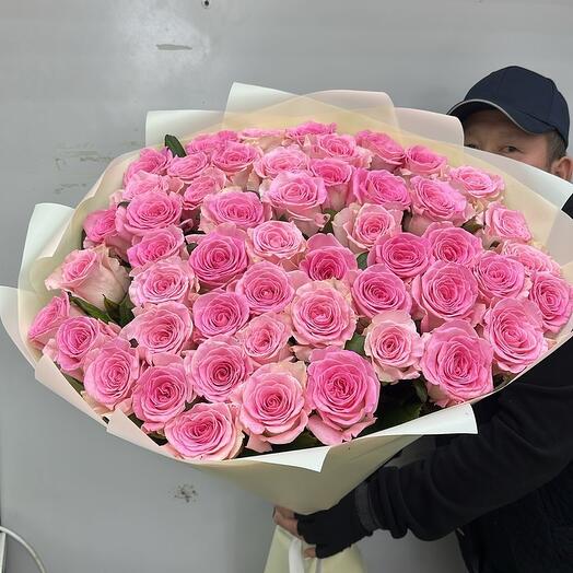 51 Роза розовая 100 см Голландия