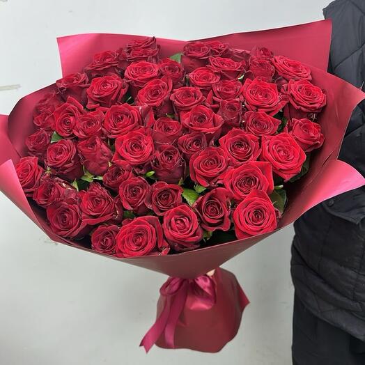51 Роза 70 см красная Голландия (моно9829)