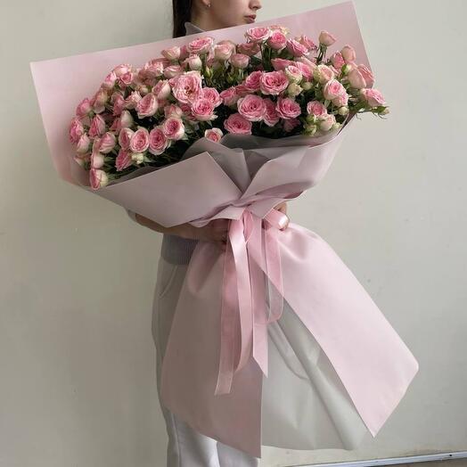 A giant bouquet of bush roses