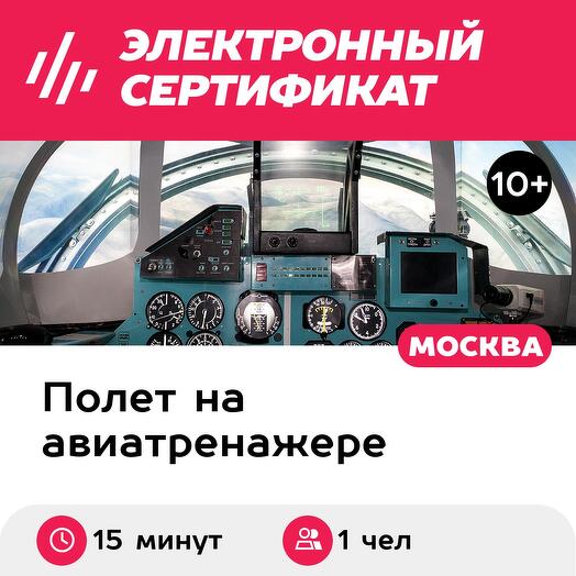 Подарочный сертификат Полет на авиатренажере истребителя Су-27, программа Юниор, 1 чел. (15 мин.)