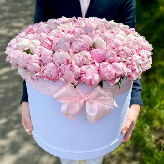 Розовые пионы в коробке 101 💕