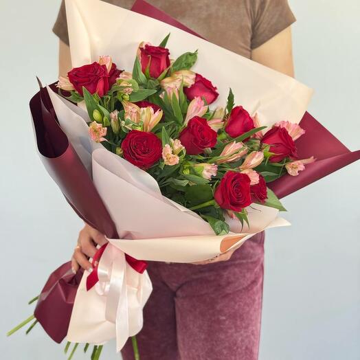 Букет🌹 "БОРДО И ШЁЛК" 🌹