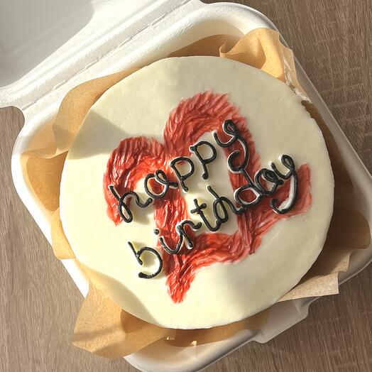 Бенто-торт 400гр с надписью «happy birthday» и цифрами