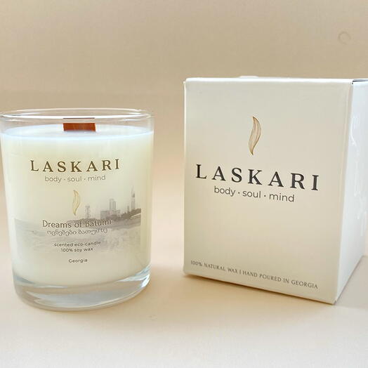 Свеча DREAMS of BATUMI в подарочной коробке | Natural scented candle DREAMS of BATUMI in gift box 240 ml LASKARI™
