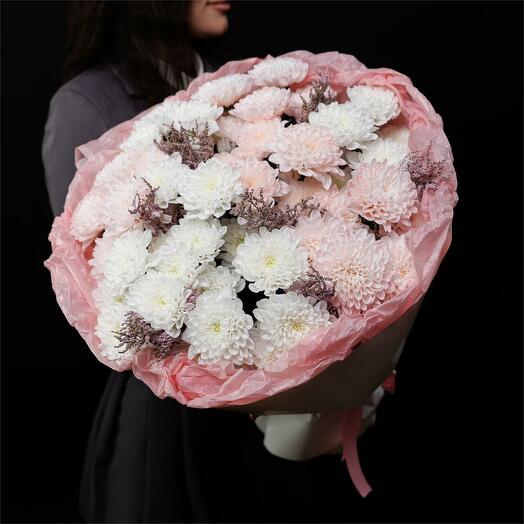 Кустовая хризантема "Алтай и лимониум"