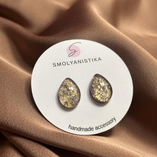 Акварельные серьги «Капля» из ювелирной смолы