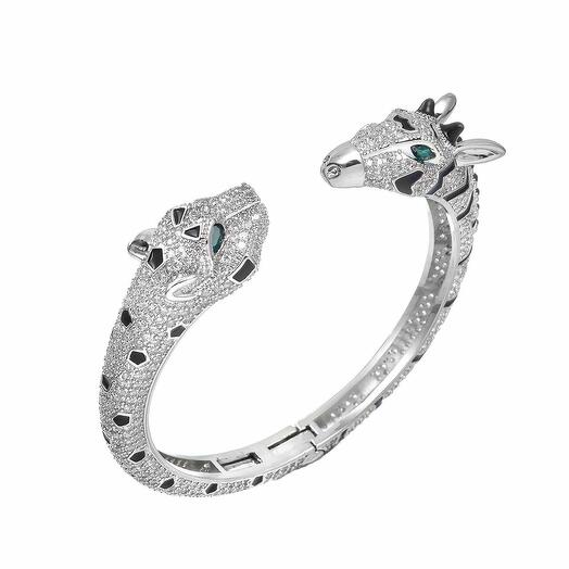 Браслет Moon Paris, кафф, анималистический дизайн, Mo-Y25.06-029.65 серебристый
