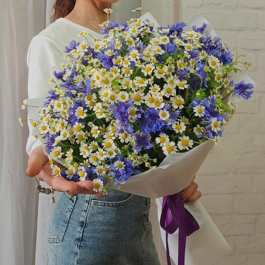 😍💙🌾Букет с Ромашками и Васильками 🌾💙