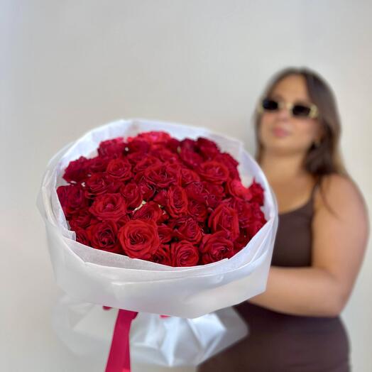 Букет кустовые красные розы 🌹 25 веток ❗️