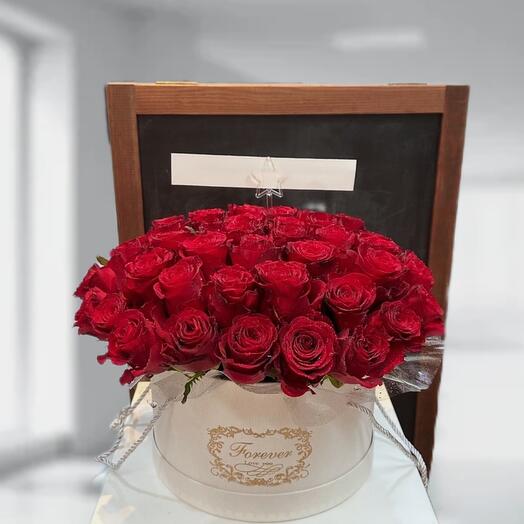 51 red roses in box | 51 красная роза в коробке