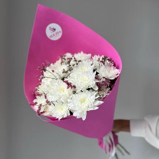 Букет с хризантемой и лимониумом