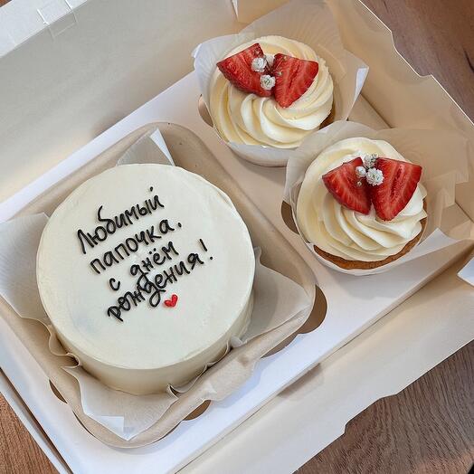 Набор бенто торт и капкейки для папы 🤍